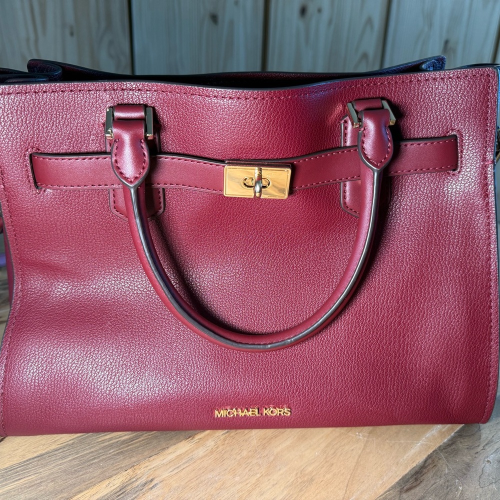 Michael Kors Burgundy Leather Satchel